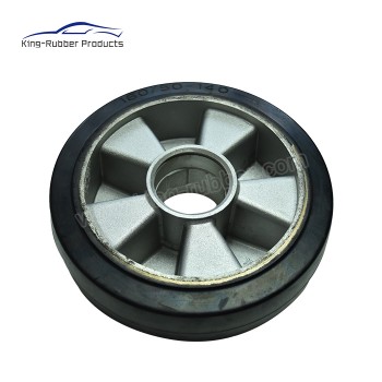 smooth pattern solid rubber tire cast iron core heavy load industrial caster wheel