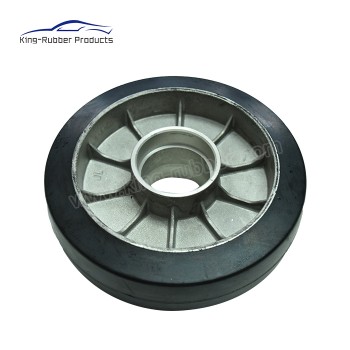 smooth pattern solid rubber tire cast iron core heavy load industrial caster wheel